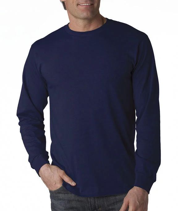 Men's long sleeve flannel plaid shirts with a classic rustic look 4930 - Fruit of the Loom 100% Heavy Cotton HD® Long-Sleeve T-Shirt | J Navy