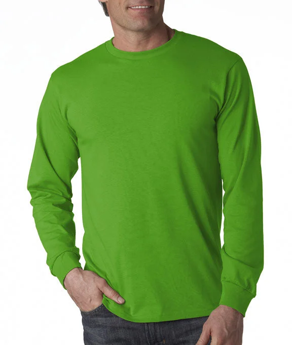 Men's long sleeve tartan pattern shirts for a traditional Scottish look 4930 - Fruit of the Loom 100% Heavy Cotton HD® Long-Sleeve T-Shirt | Kiwi