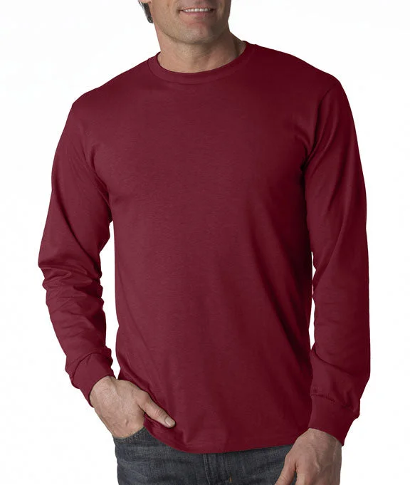 Men's long sleeve silk shirts in vibrant colors for a night out 4930 - Fruit of the Loom 100% Heavy Cotton HD® Long-Sleeve T-Shirt | Maroon