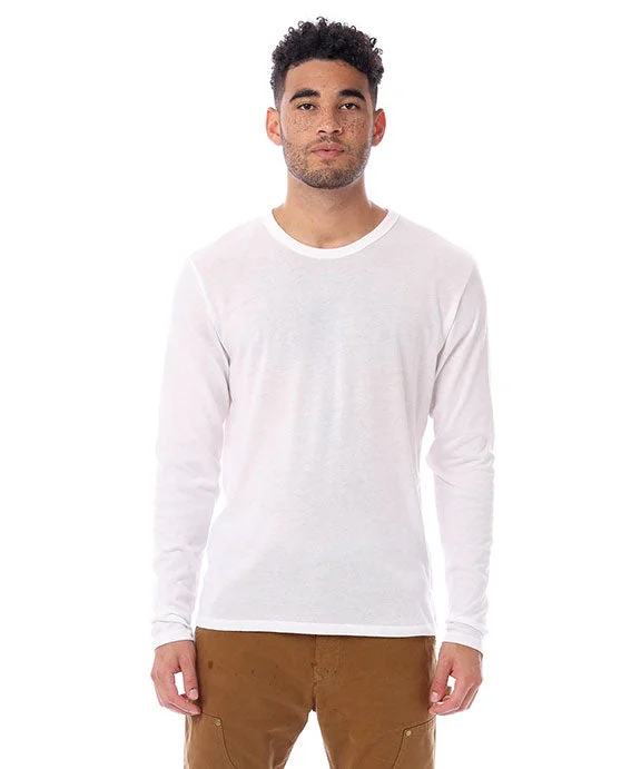 Men's long sleeve slim fit button - down shirts for business meetings 5100BP - Alternative Unisex Keeper Long-Sleeve Shirt | White
