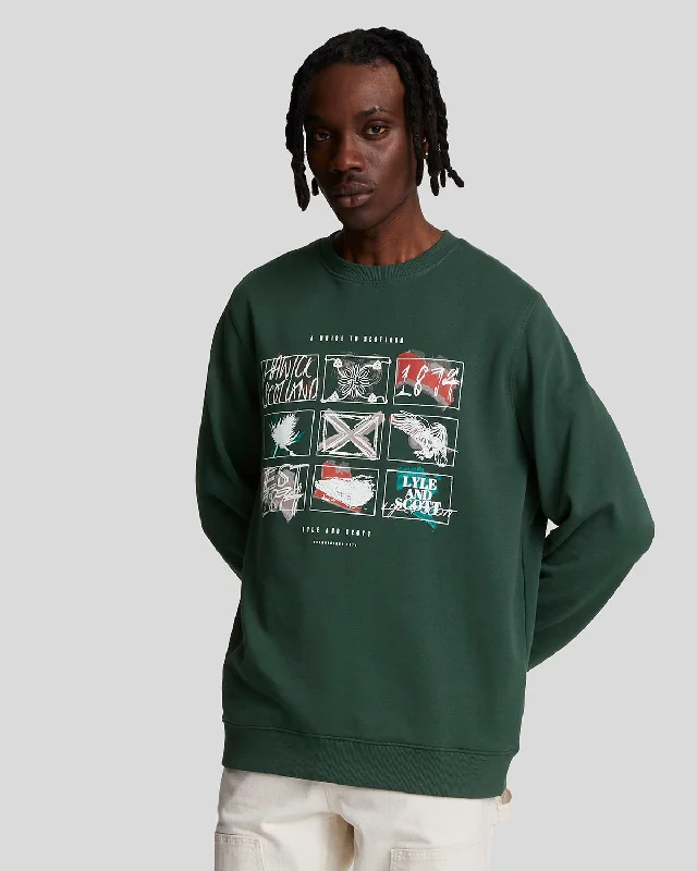 Men sweatshirt with a pocket for convenience A Guide To Scotland Graphic Sweatshirt