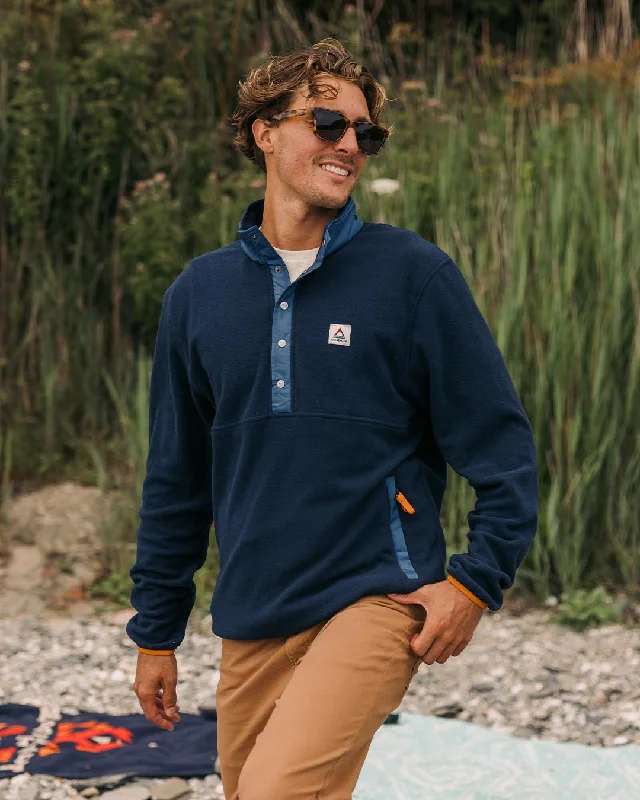 Men fleece thermal shirts for layering in winter Adrift Recycled Polar Fleece - Deep Navy