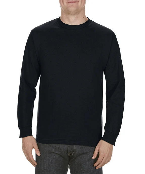 Men's thermal long sleeve base layer shirts for winter skiing AL1304 - American Apparel Adult Long-Sleeve T-Shirt | Black