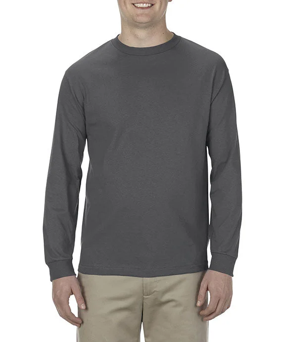 Men's breathable long sleeve mesh shirts for intense workouts AL1304 - American Apparel Adult Long-Sleeve T-Shirt | Charcoal Heather