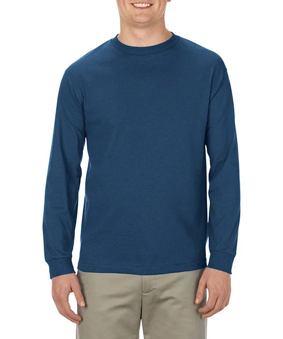 Men's oversized long sleeve graphic tees for a trendy streetwear look AL1304 - American Apparel Adult Long-Sleeve T-Shirt | Harbor Blue