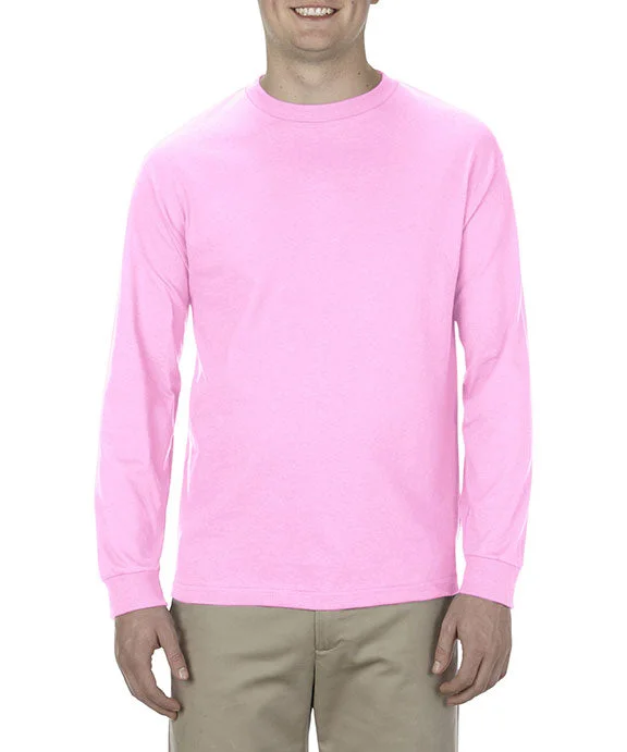 Men's long sleeve polo shirts with a contrast placket for added style AL1304 - American Apparel Adult Long-Sleeve T-Shirt | Pink