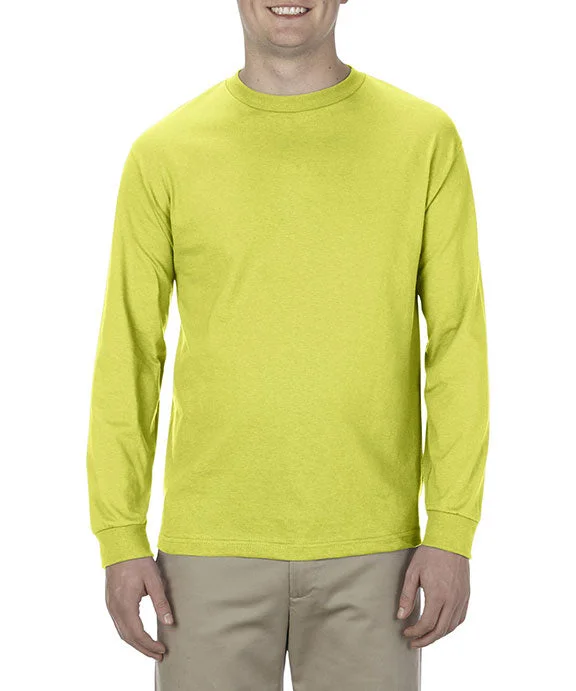 Men's long sleeve fleece - lined shirts for extreme cold weather AL1304 - American Apparel Adult Long-Sleeve T-Shirt | Safety Green