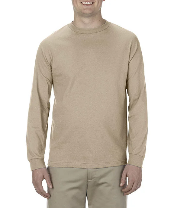Men's anti - wrinkle long sleeve travel shirts for hassle - free trips AL1304 - American Apparel Adult Long-Sleeve T-Shirt | Sand