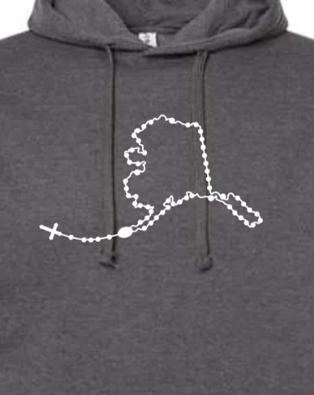 Lightweight men hoodie with mesh panels for breathability Alaska Catholic Rosary Hoodie Sweatshirt