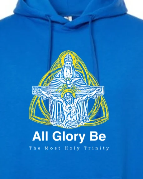 Men hoodie for gym workouts with moisture - wicking technology All Glory Be - Holy Trinity Hoodie Sweatshirt