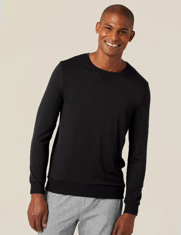 Men's Shearling - Lined Pullover in Tan for a Rugged and Warm Winter Ensemble Always Beyond Men's Crew Pullover
