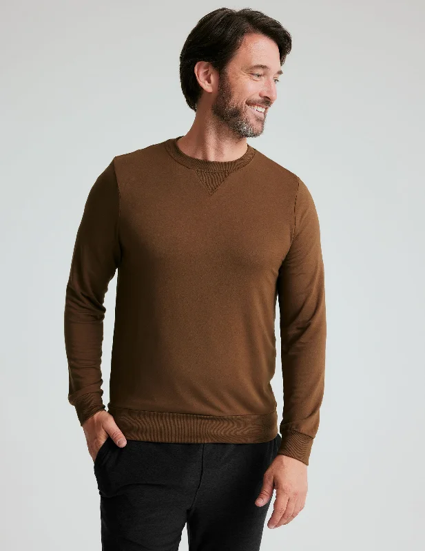 Men's Camouflage Print Pullover in Olive Green for Hunting and Camping Trips Always Beyond Men's Crew Pullover