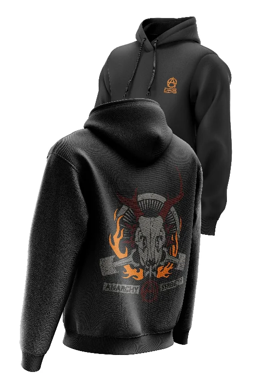 Oversized men hoodie with dropped shoulders for a streetwear look AS 'ANTLAR' HOODIE - BLACK