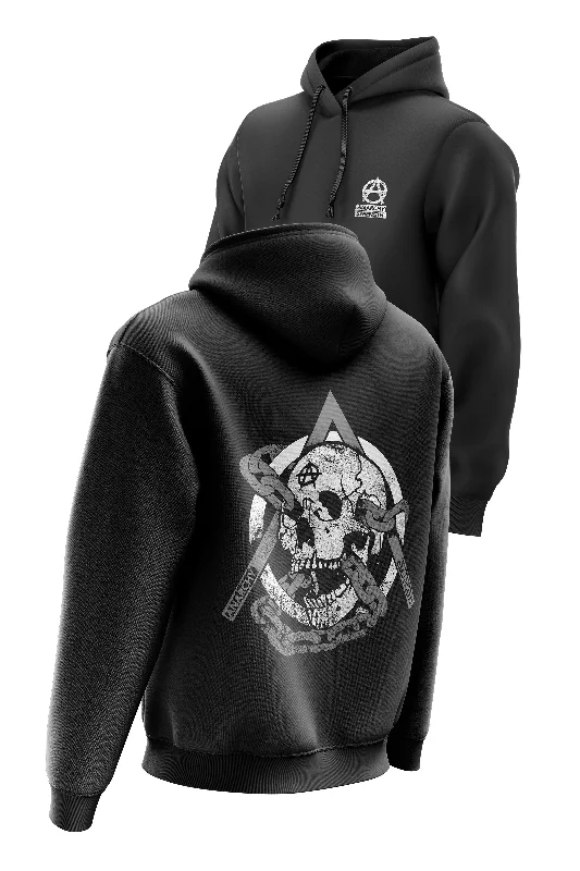Camouflage - pattern men hoodie for outdoor enthusiasts AS 'SKULLCHAIN' HOODIE - BLACK