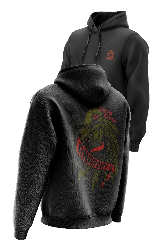 Plus - size men hoodie with a roomy fit for comfort AS 'WRECKING BALL' HOODIE - BLACK