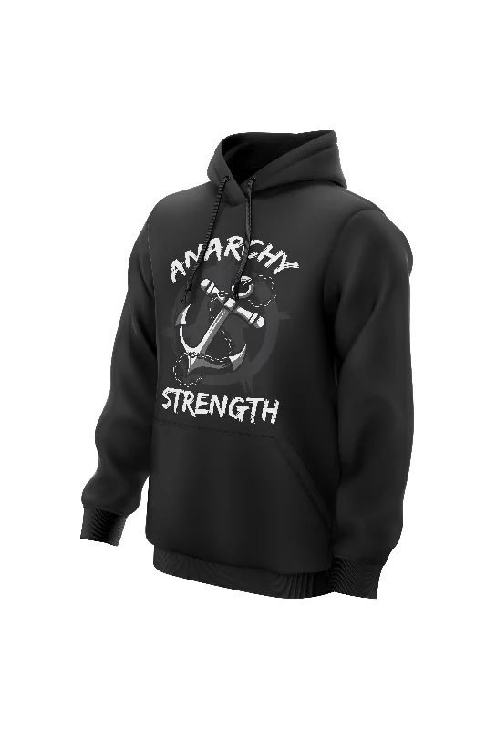 Men hoodie with a kangaroo pocket and ribbed cuffs AS Anchor Hoodie - Black