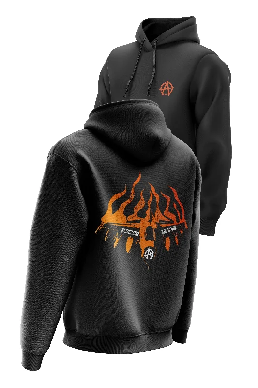 Men hoodie for gym workouts with moisture - wicking technology AS 'BURNING FLYBOY' HOODIE - BLACK