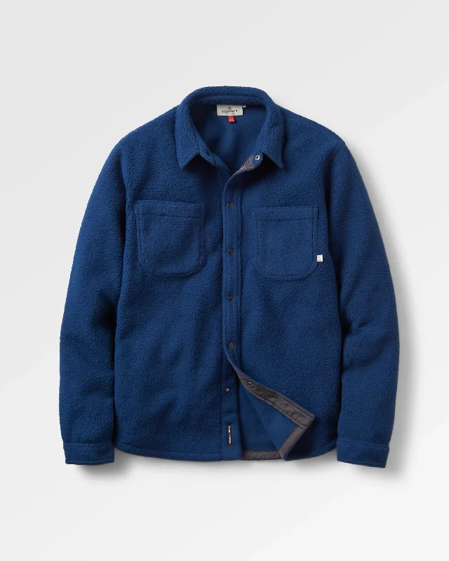 Men fleece zip - up hoodies for outdoor adventures Backcountry Recycled Sherpa Fleece Shirt - Rich Navy