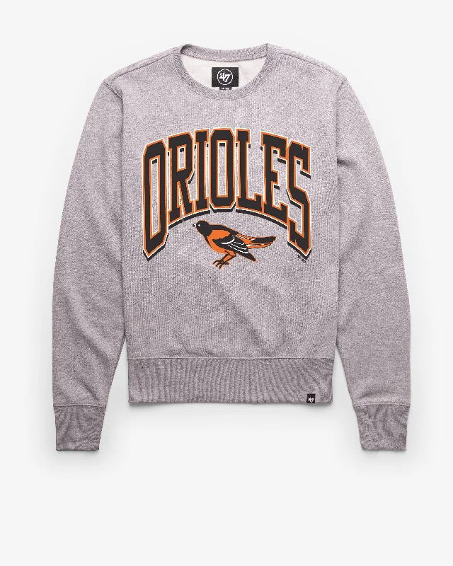 Organic cotton men sweatshirt for eco - conscious buyers BALTIMORE ORIOLES COOPERSTOWN WALK TALL '47 HEADLINE CREW