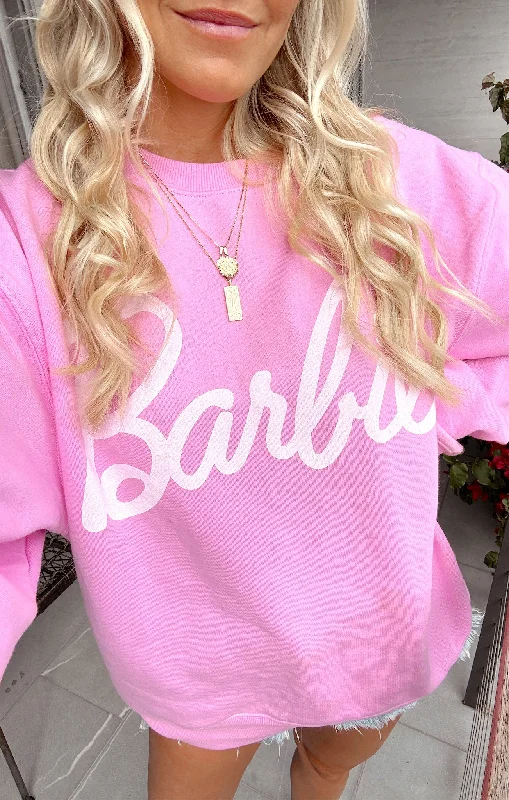 Men's Ribbed Pullover in Mustard Yellow for a Pop of Color in Autumn Barbie™ Sweatshirt ~ Barbie™ Pink