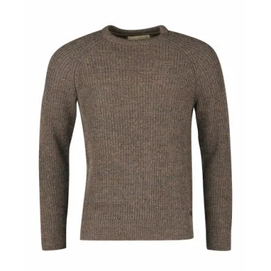 Plus Size Men's Long - Sleeve Thermal Pullover in Black for Extra Warmth in Cold Weather Barbour Men's Horseford Crew Sweater - Sandstone