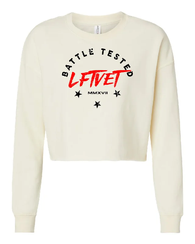 Men's Embroidered Pullover in Red with Floral Details for a Spring - Inspired Style Battle Tested Cropped Crew Pullover