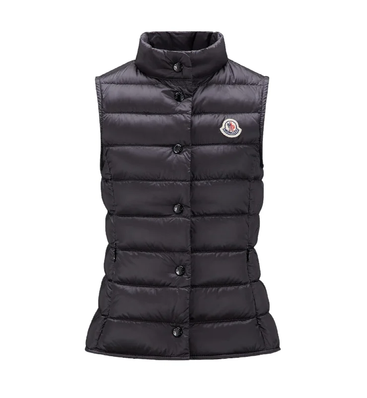 Men down jackets with a removable hood for versatile styling options Black Liane Padded Down Gilet