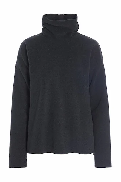 Men fleece - lined denim jackets for a rugged style BLOUSE HIGH NECK - 1360 - SOFT BLACK