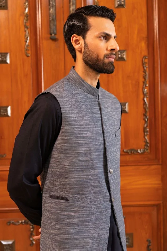 Tailored men vest to pair with a three - piece suit Blue Thunder Waistcoat (W.C 009)