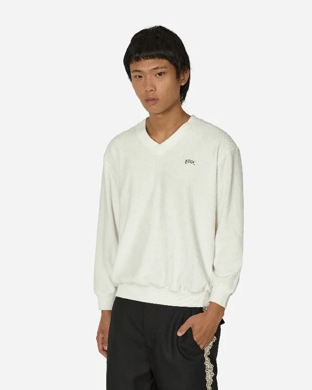 Luxury men sweatshirt made from high - end materials Boston Terry Pullover White
