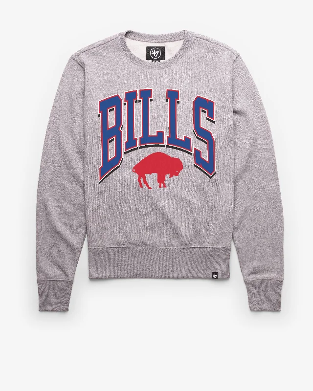 V - neck men sweatshirt for a unique look BUFFALO BILLS HISTORIC WALK TALL '47 HEADLINE CREW