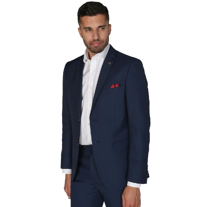 Men Blazers with Floral Print for a Spring - like Vibe​ Calvin - Men's Navy Blazer Formal Elegant