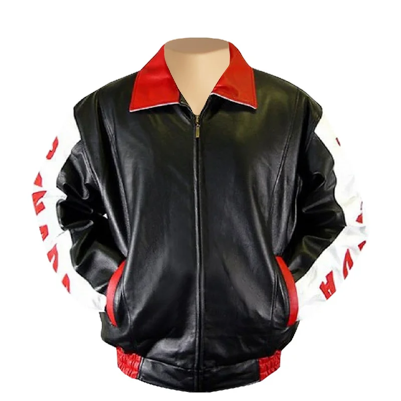 Men leather trench coats with a double - breasted design for a classic and sophisticated look Canadian flag inspired Bomber style Jacket