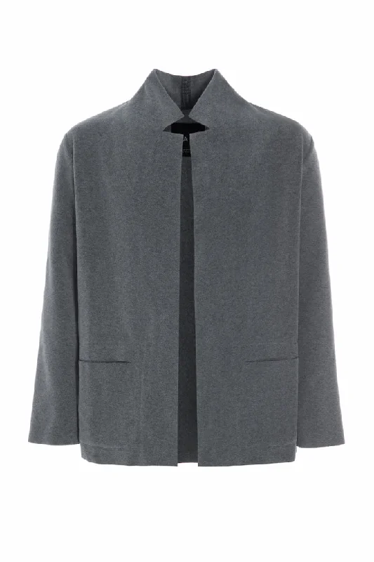 Men fleece - lined leather jackets for a luxurious feel CARDIGAN - 1001C - GREY