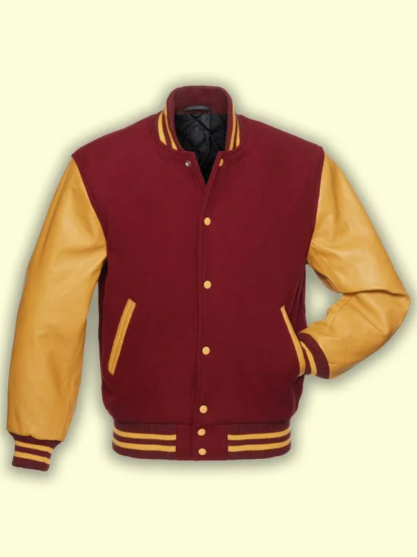 Men leather parkas with a removable fur - trimmed hood for a versatile and stylish look Cardinal Gold Varsity Jacket