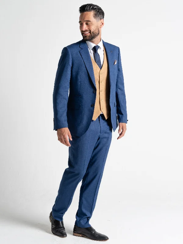 Men Blazers for Opera in Sophisticated and Refined Styles​ CHARLIE NAVY BLAZER WITH CREAM WAISTCOAT