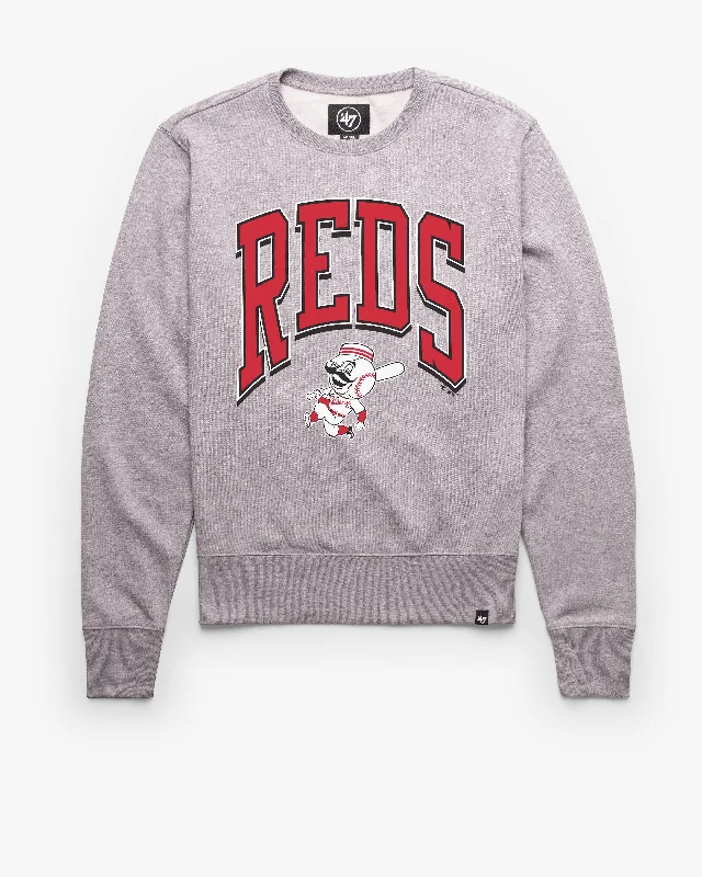 Thermal men sweatshirt for cold - weather activities CINCINNATI REDS COOPERSTOWN WALK TALL '47 HEADLINE CREW