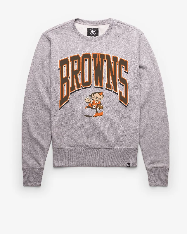Organic cotton men sweatshirt for eco - conscious buyers CLEVELAND BROWNS HISTORIC WALK TALL '47 HEADLINE CREW