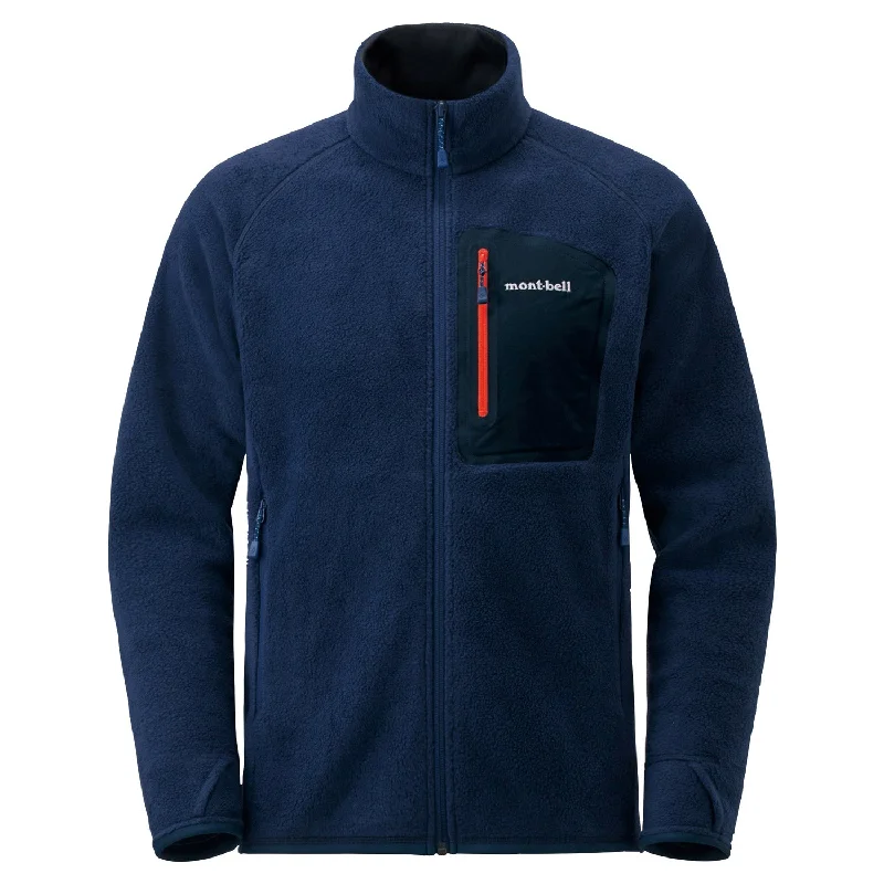 Men fleece quarter - zip pullovers with thumbholes Montbell Mens Climaplus 100 Jacket