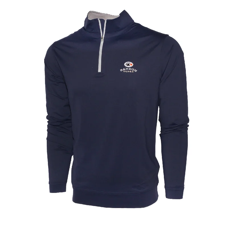 Men's Chunky Knit Wool Pullover in Dark Gray for a Cozy Winter Look Perth Stretch 1/4 Zip Navy - All Logos