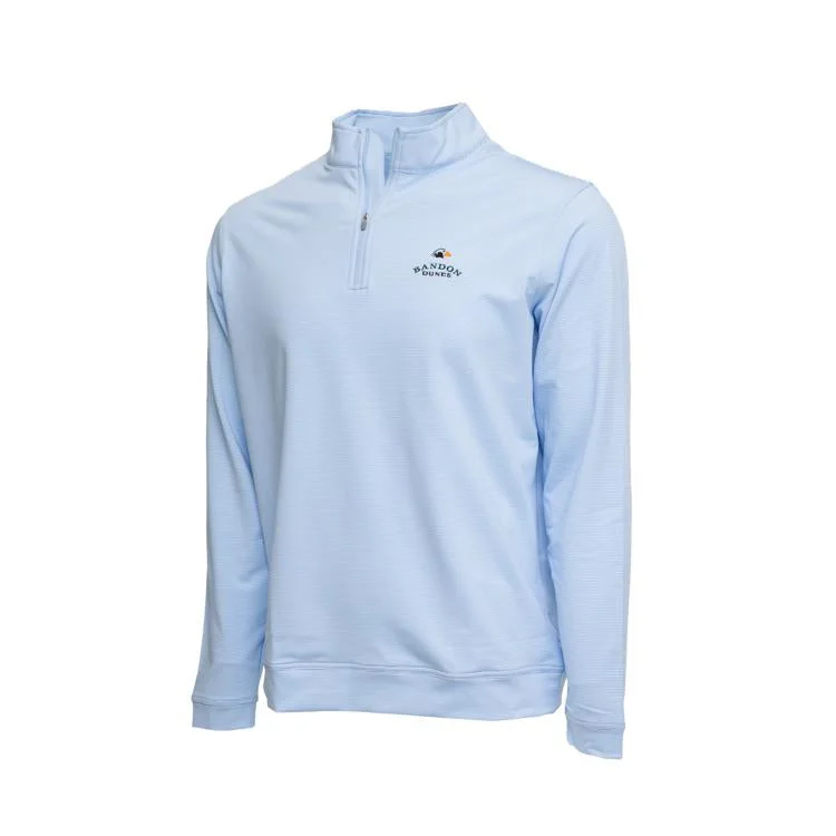 Men's Ribbed Pullover in Mustard Yellow for a Pop of Color in Autumn Perth Sugar Stripe Performance 1/4 Zip- All Logos