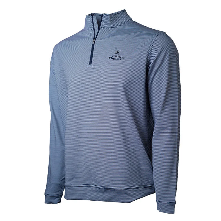 Men's V - Neck Cashmere Pullover in Beige for a Luxurious and Sophisticated Style Perth Sugar Stripe Performance 1/4 Zip- All Logos