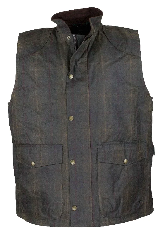 Men waistcoats with a built - in media pocket for tech - savvy users W175 - Men's Tartan Wax Chelsea Gilet - HONEY
