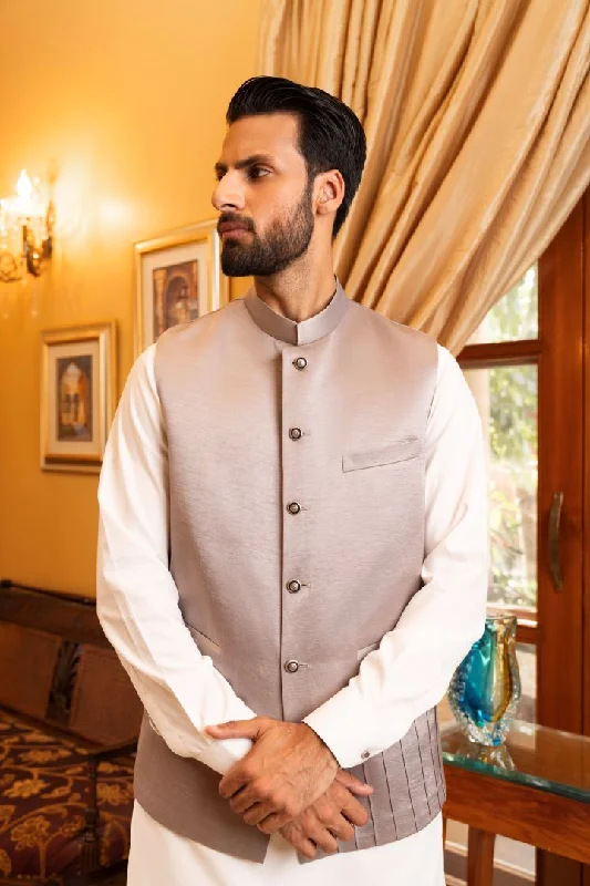 Men vest with a zip - off hood for added protection in inclement weather Crushed Silk Waistcoat (W.C 0011)