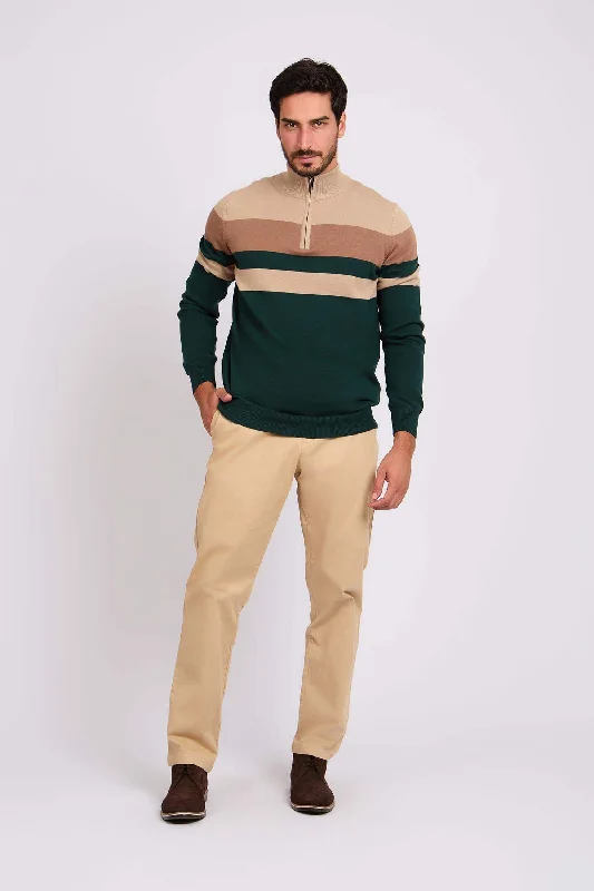 Men's Cable - Knit Pullover in Cream with a Traditional Pattern for a Timeless Appeal Pullover