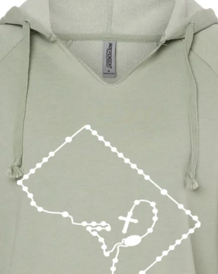 Men hoodie with a detachable hood for versatility Washington D.C. Catholic Rosary Drop Hoodie