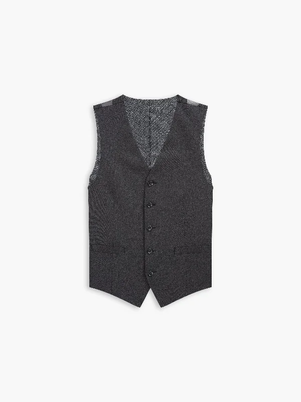 Lightweight men vest made from recycled materials for eco - conscious consumers Edgware Wool Slim Charcoal Waistcoat