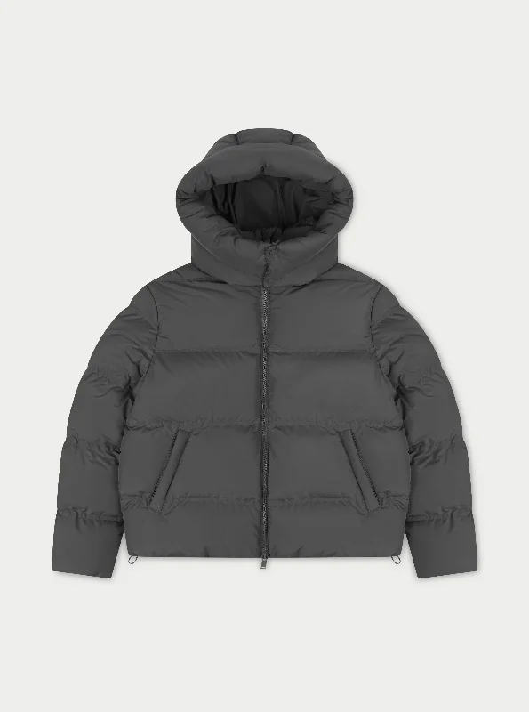 Men down jackets with a recycled down fill for an eco - conscious choice ESSENTIALS MATTE PUFFER - CHARCOAL