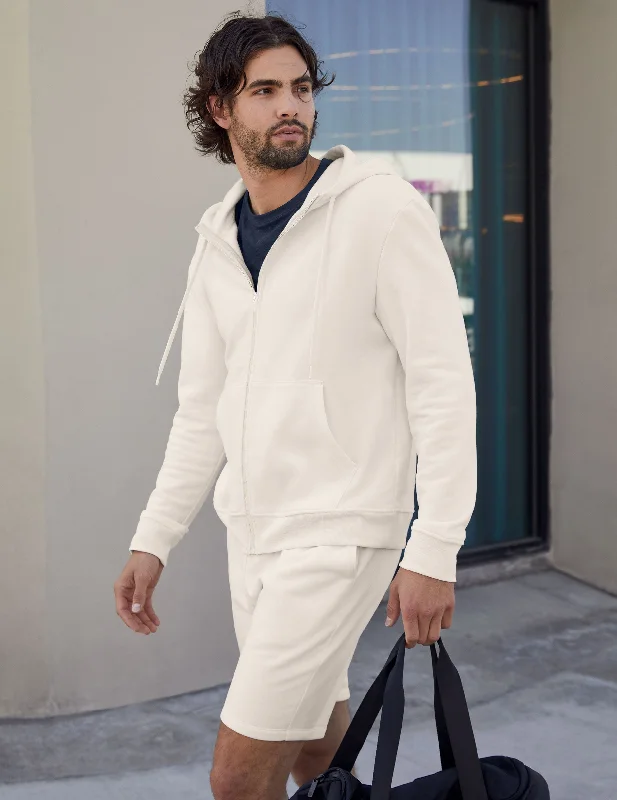 Men's Fuzzy Mohair - Blend Pullover in Light Pink for a Soft and Stylish Look Every Body Zip Front Hoodie