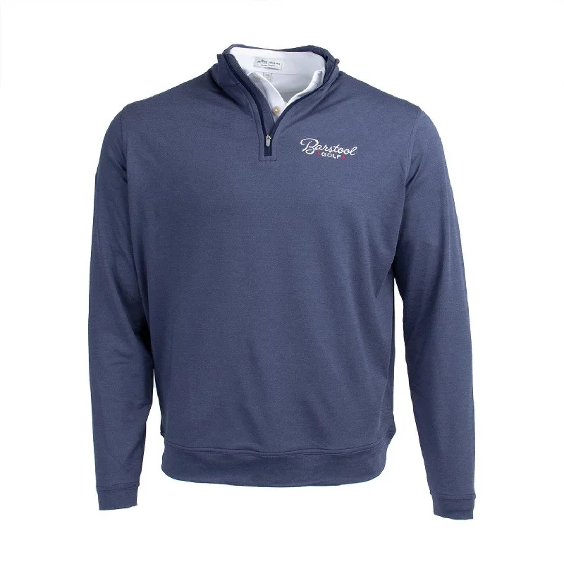 Tall Men's Longline Pullover in Gray for a Relaxed and Fashionable Look Peter Millar Barstool Golf Script Quarter Zip